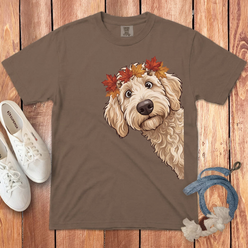 Fall Crown Cream Goldnedoodle Signature T-Shirt in Espresso / S / T-Shirts by Puppy Jo