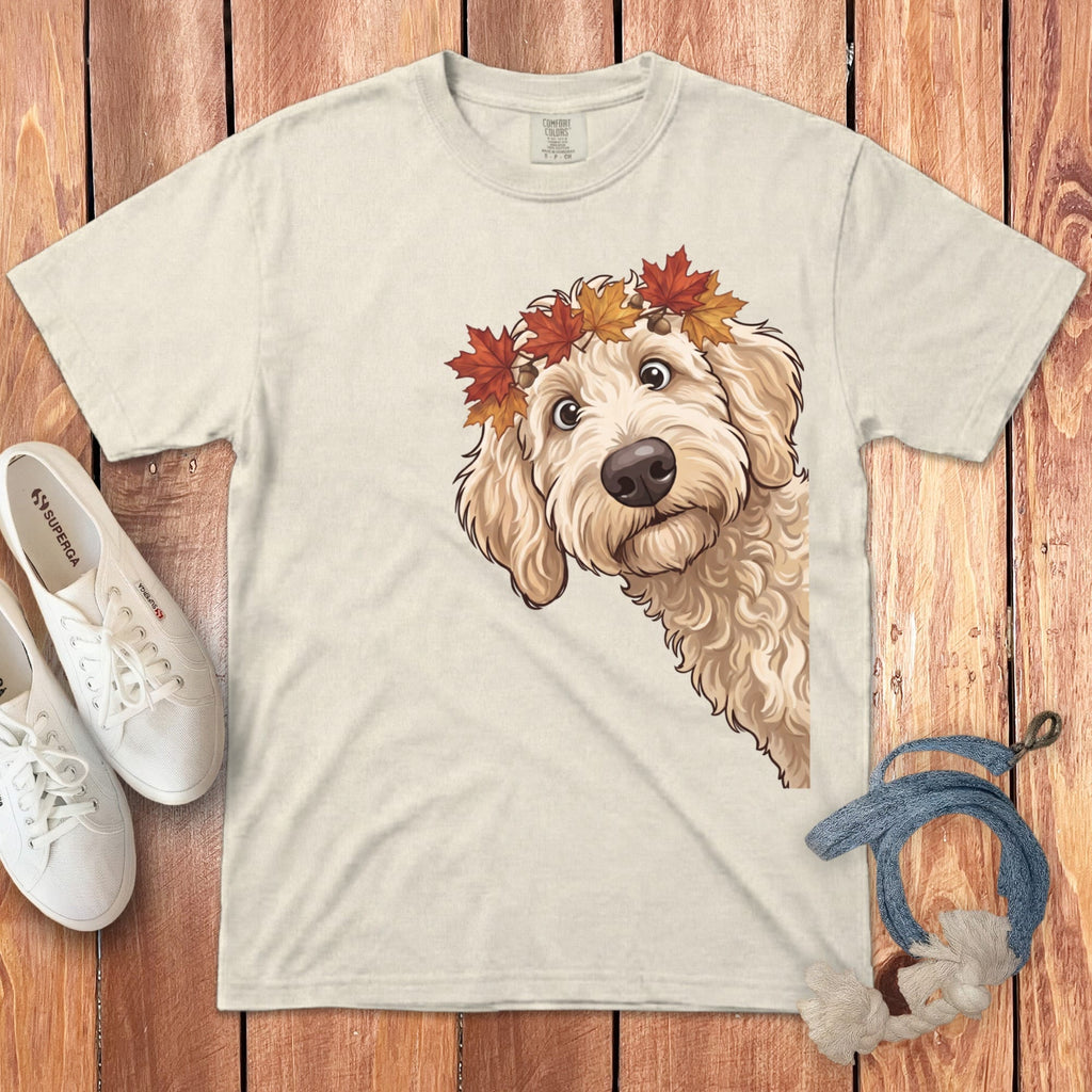 Fall Crown Cream Goldnedoodle Signature T-Shirt in Ivory / S / T-Shirts by Puppy Jo
