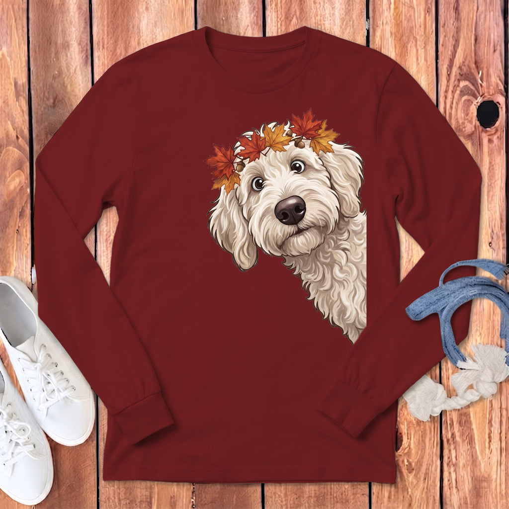 Fall Crown Maltipoo Long Sleeve T-Shirt in Cardinal / S by Puppy Jo