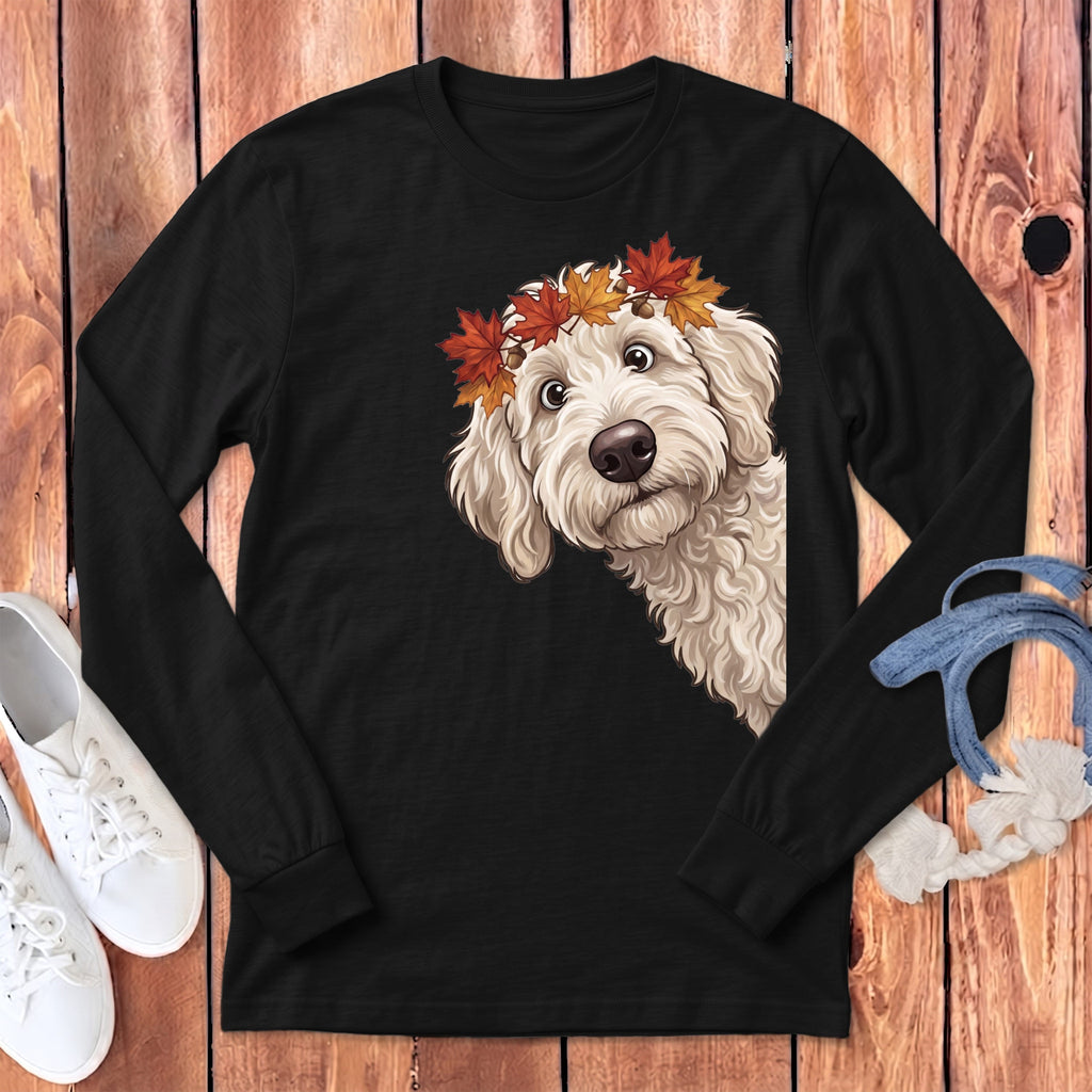 Fall Crown Maltipoo Long Sleeve T-Shirt in Dark Grey Heather / S by Puppy Jo