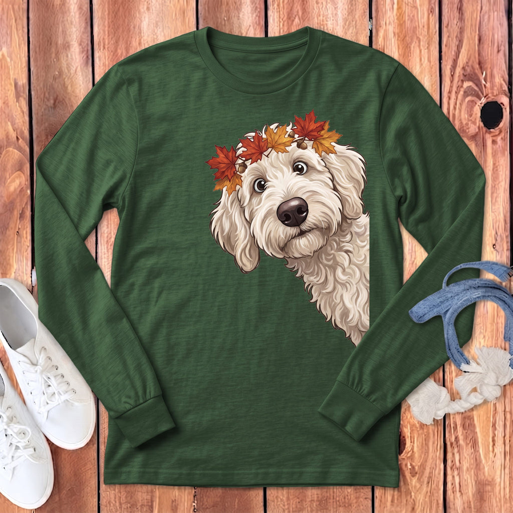Fall Crown Maltipoo Long Sleeve T-Shirt in Heather Forest / S by Puppy Jo