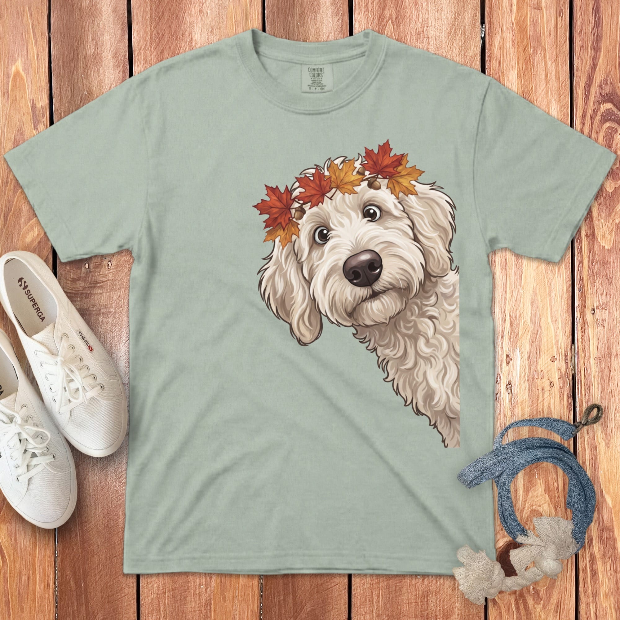 Fall Crown Maltipoo Signature T-Shirt in Bay / S / T-Shirts by Puppy Jo