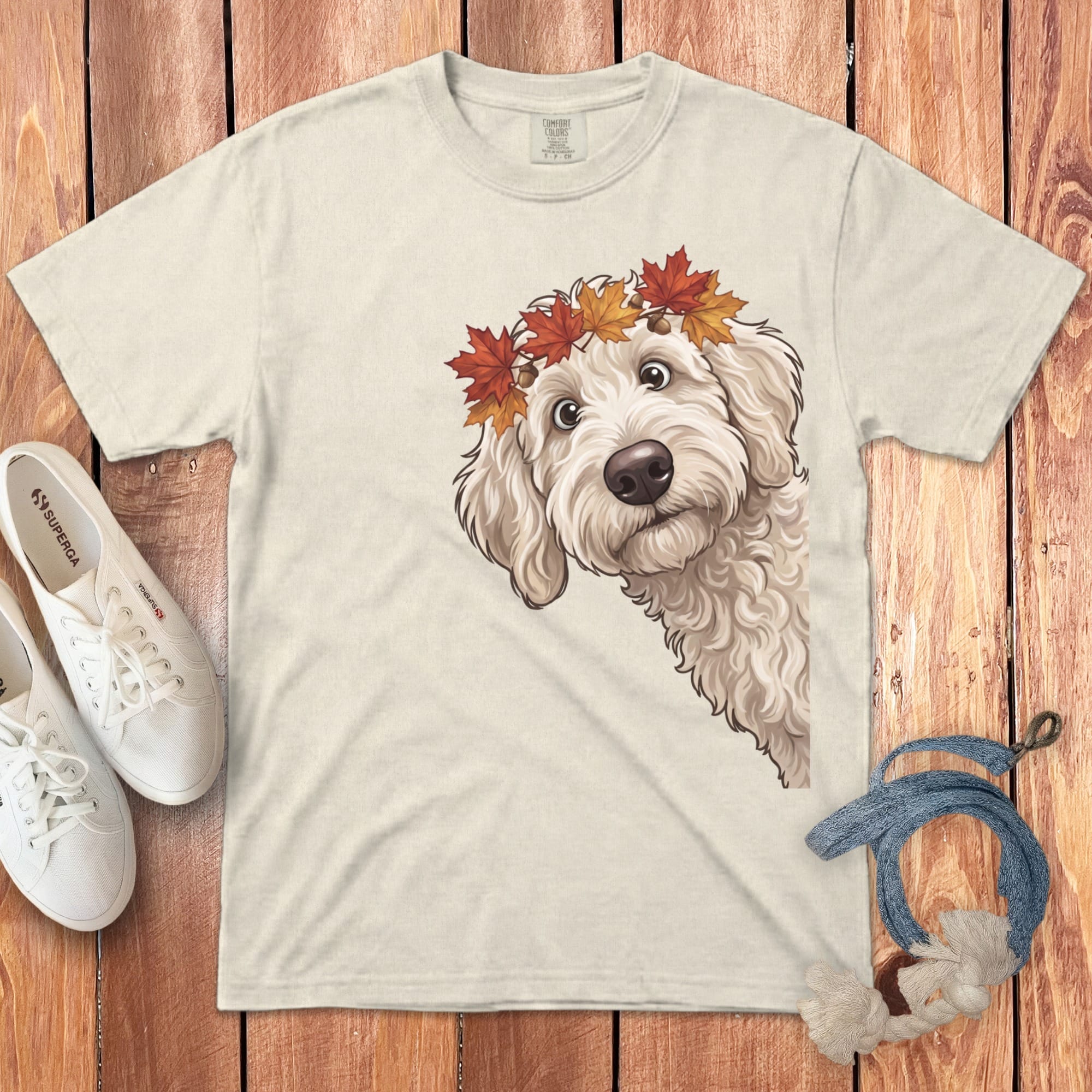 Fall Crown Maltipoo Signature T-Shirt in Ivory / S / T-Shirts by Puppy Jo