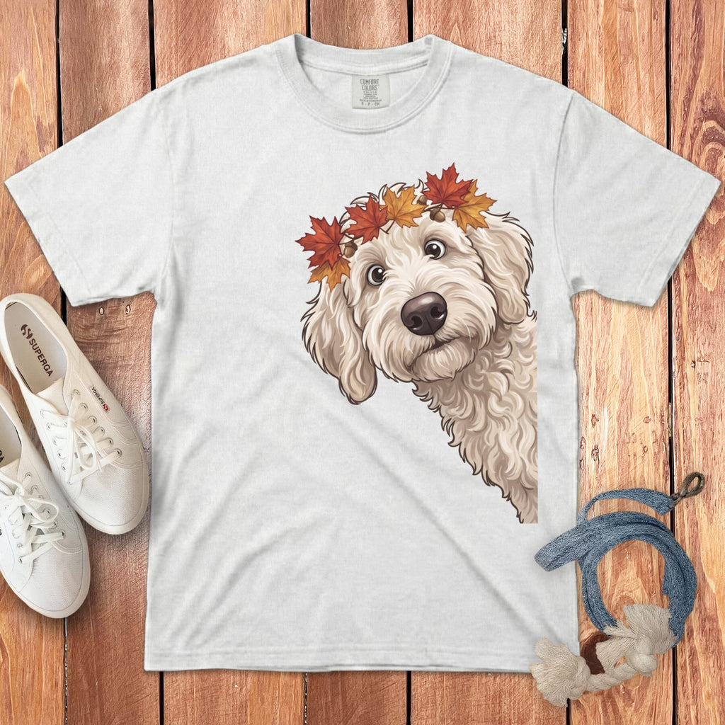 Fall Crown Maltipoo Signature T-Shirt in White / S / T-Shirts by Puppy Jo