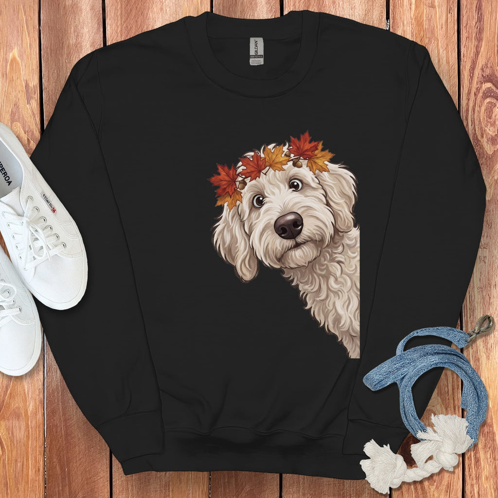 Fall Crown Maltipoo Sweatshirt in Black / S by Puppy Jo