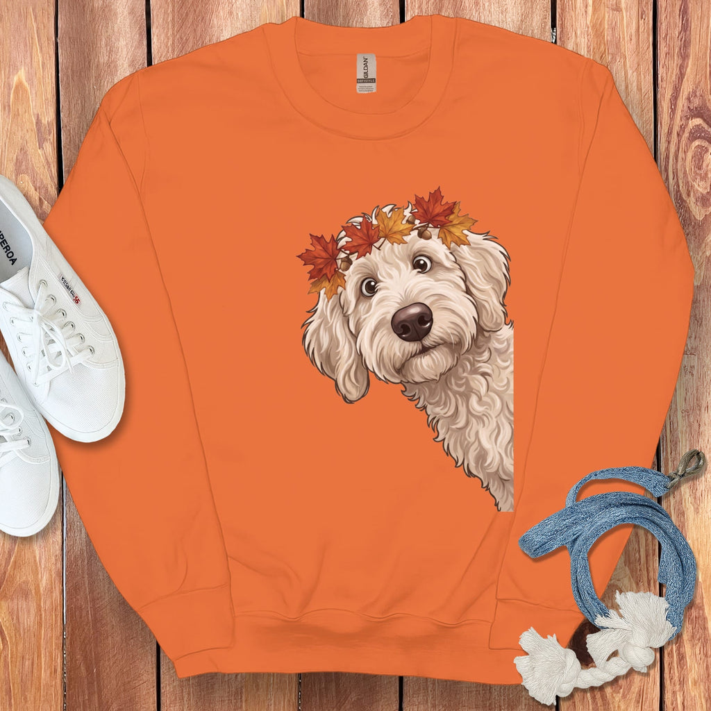 Fall Crown Maltipoo Sweatshirt in Orange / M by Puppy Jo