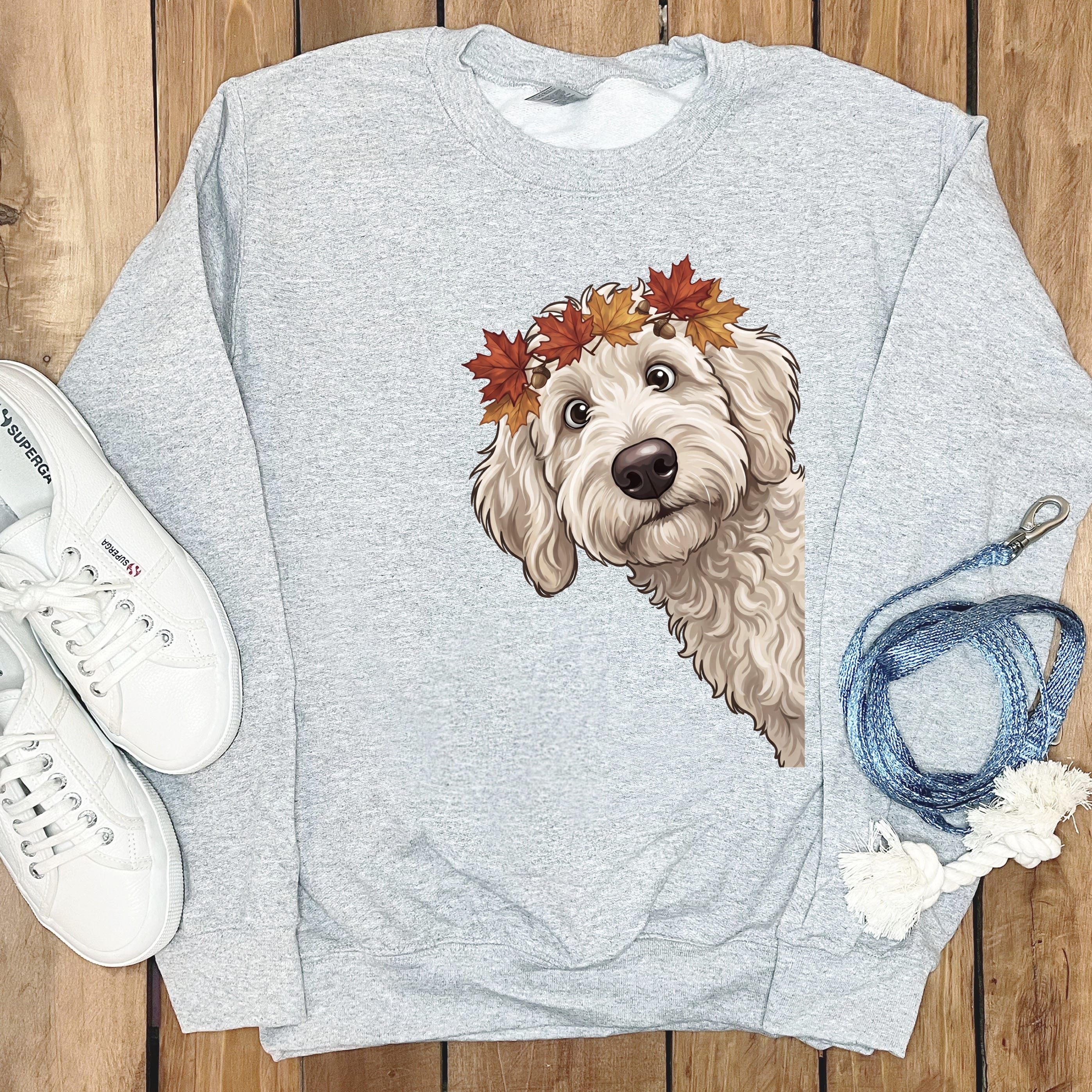Fall Crown Maltipoo Sweatshirt in Sport Grey / S by Puppy Jo
