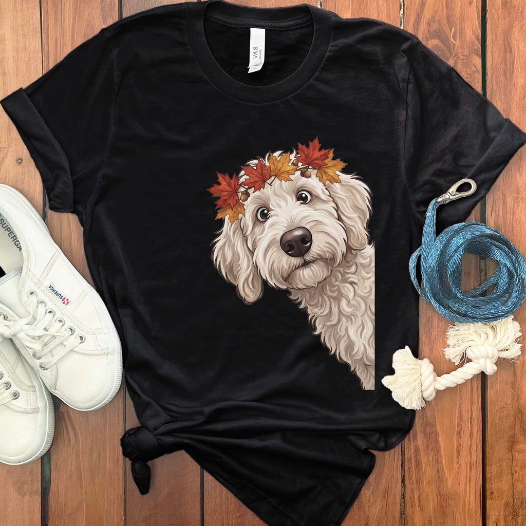 Fall Crown Maltipoo T-Shirt in Black / S by Puppy Jo