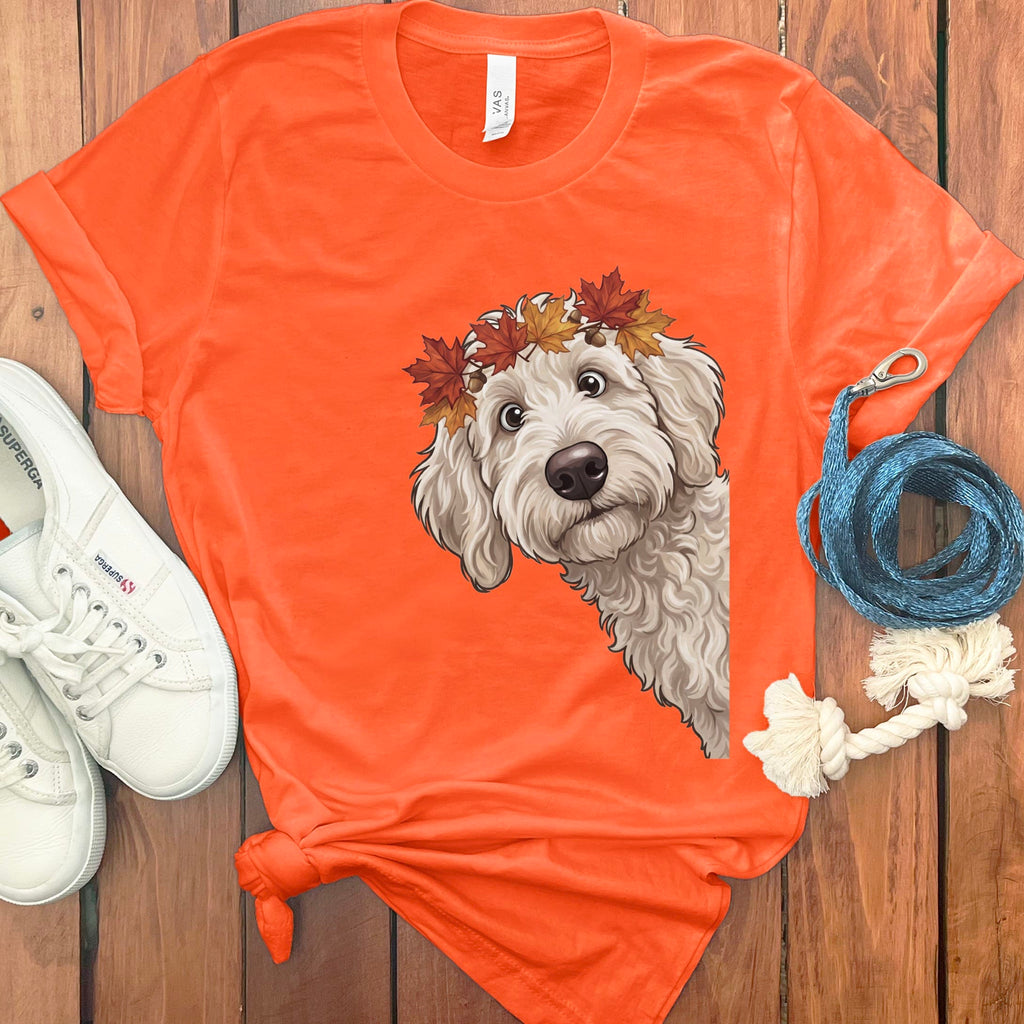 Fall Crown Maltipoo T-Shirt in Orange / S by Puppy Jo