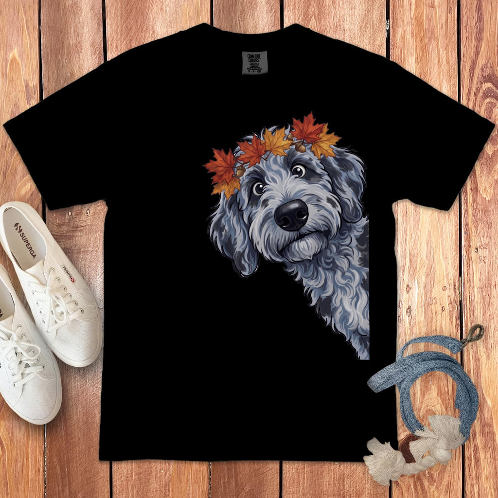 Fall Crown Merle Goldendoodle Signature T-Shirt in Black / S / T-Shirts by Puppy Jo