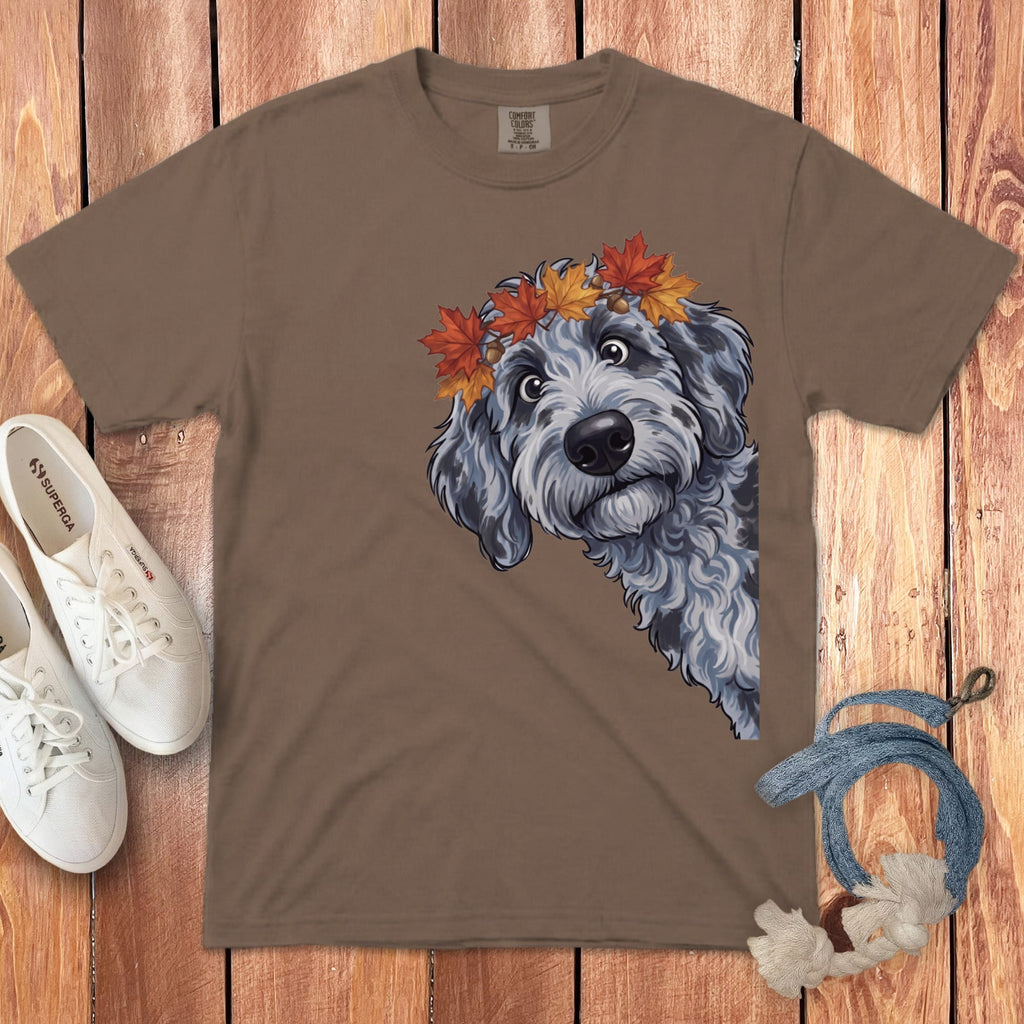 Fall Crown Merle Goldendoodle Signature T-Shirt in Espresso / S / T-Shirts by Puppy Jo
