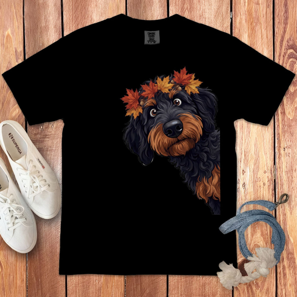 Fall Crown Phantom Goldendoodle Signature T-Shirt in Black / S / T-Shirts by Puppy Jo