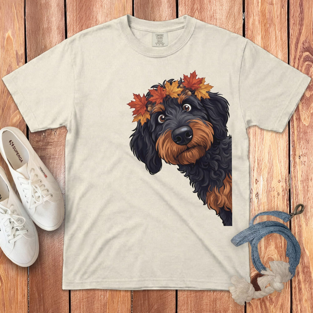 Fall Crown Phantom Goldendoodle Signature T-Shirt in Ivory / S / T-Shirts by Puppy Jo