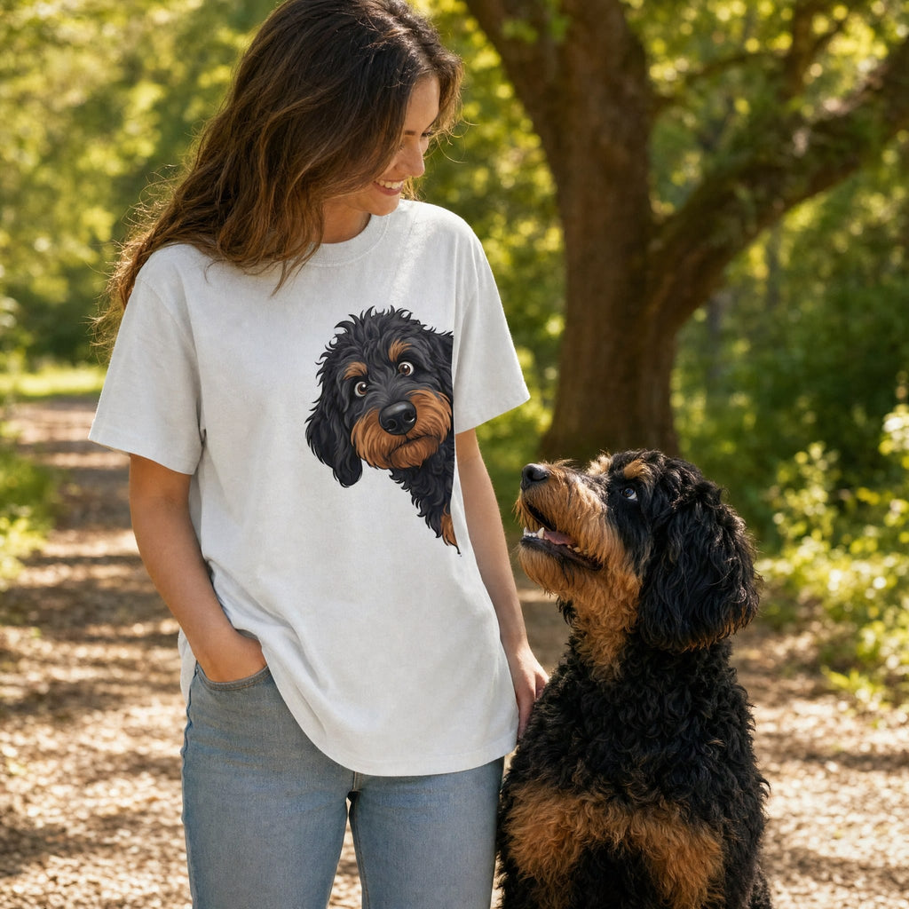 Fall Crown Phantom Goldendoodle Signature T-Shirt in by Puppy Jo