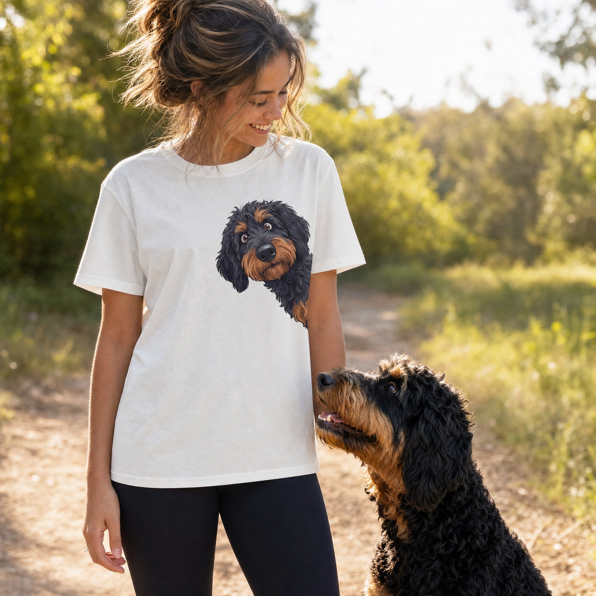 Fall Crown Phantom Goldendoodle Signature T-Shirt in by Puppy Jo