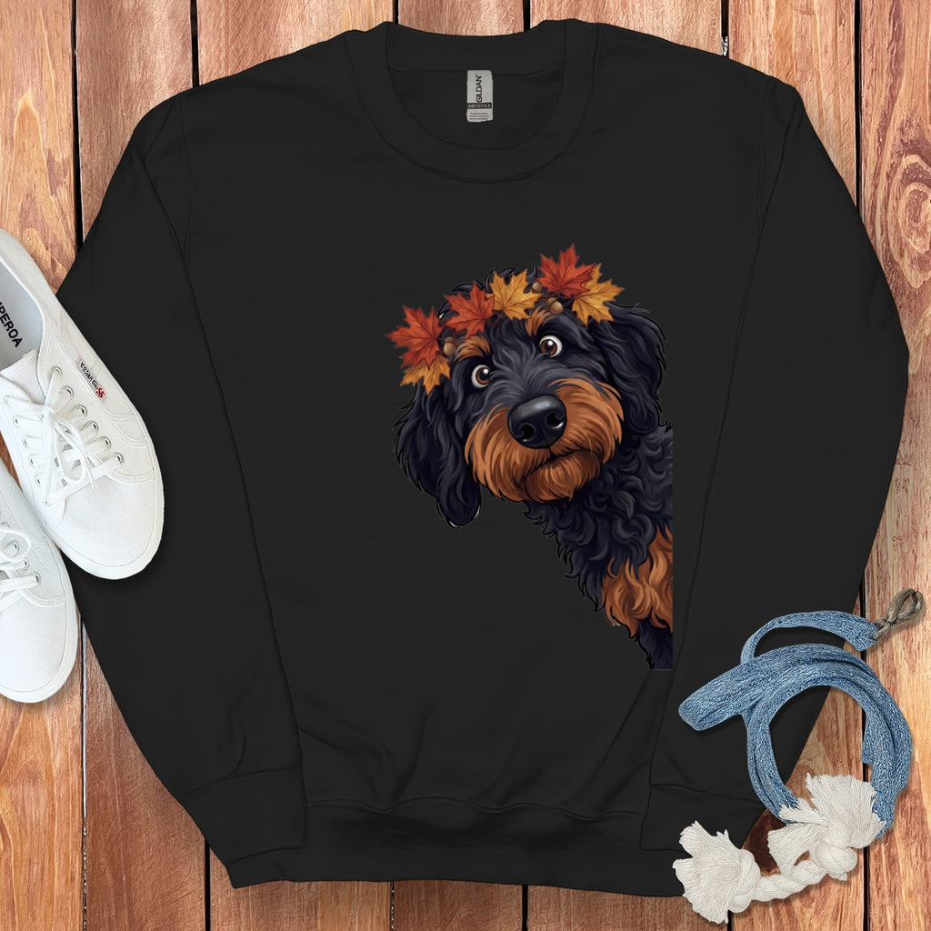 Fall Crown Phantom Goldendoodle Sweatshirt in Black / S by Puppy Jo