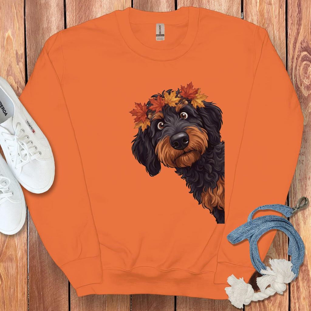 Fall Crown Phantom Goldendoodle Sweatshirt in Orange / M by Puppy Jo