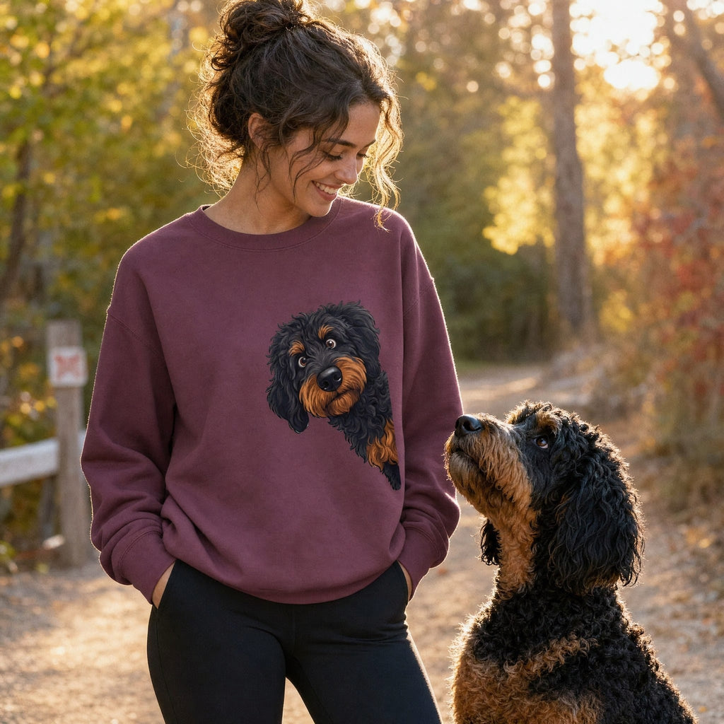 Fall Crown Phantom Goldendoodle Sweatshirt in by Puppy Jo