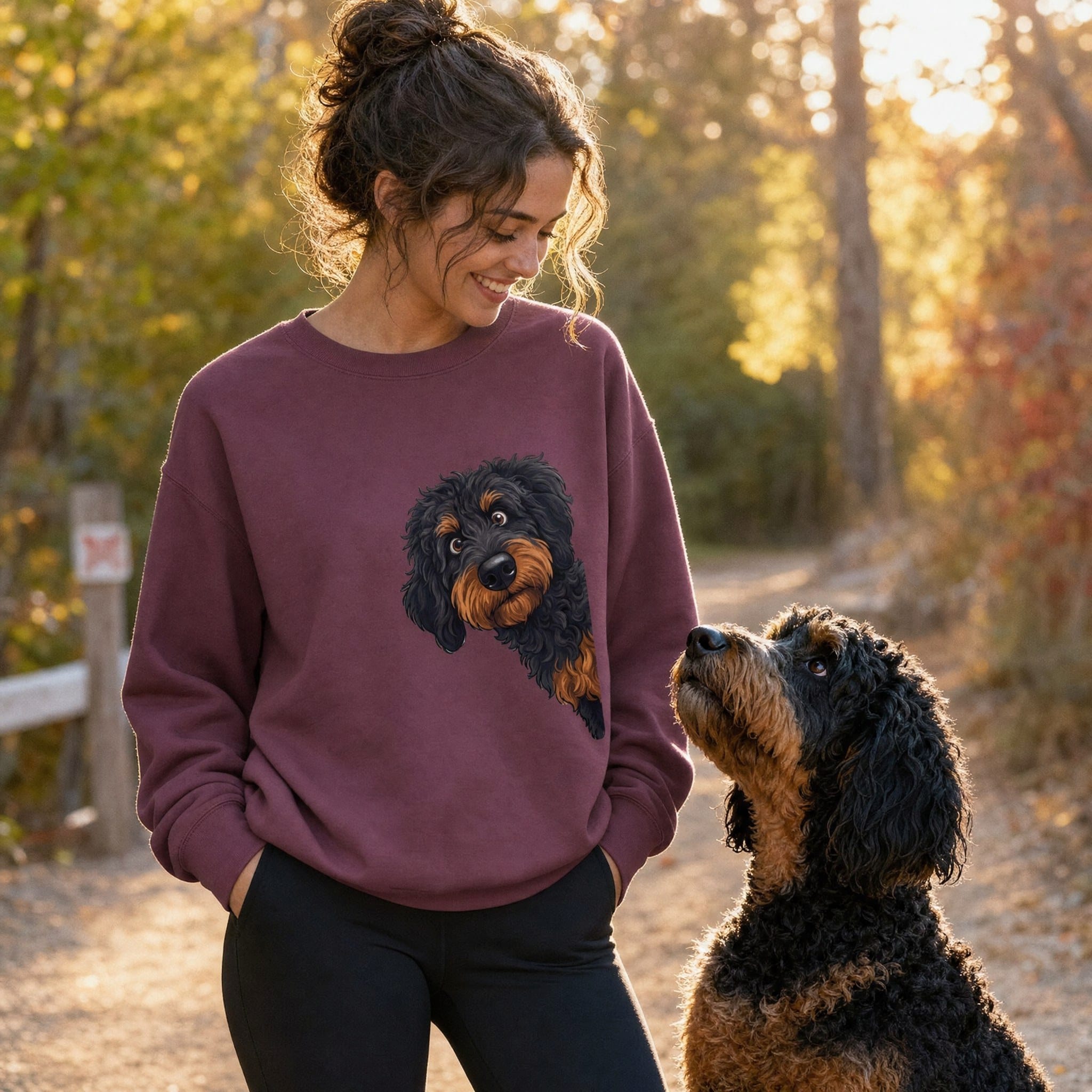 Fall Crown Phantom Goldendoodle Sweatshirt in by Puppy Jo