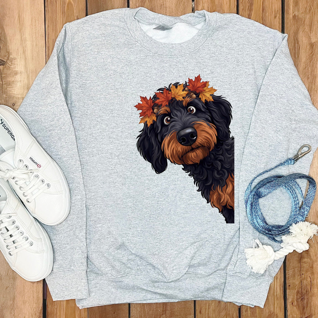 Fall Crown Phantom Goldendoodle Sweatshirt in Sport Grey / S by Puppy Jo