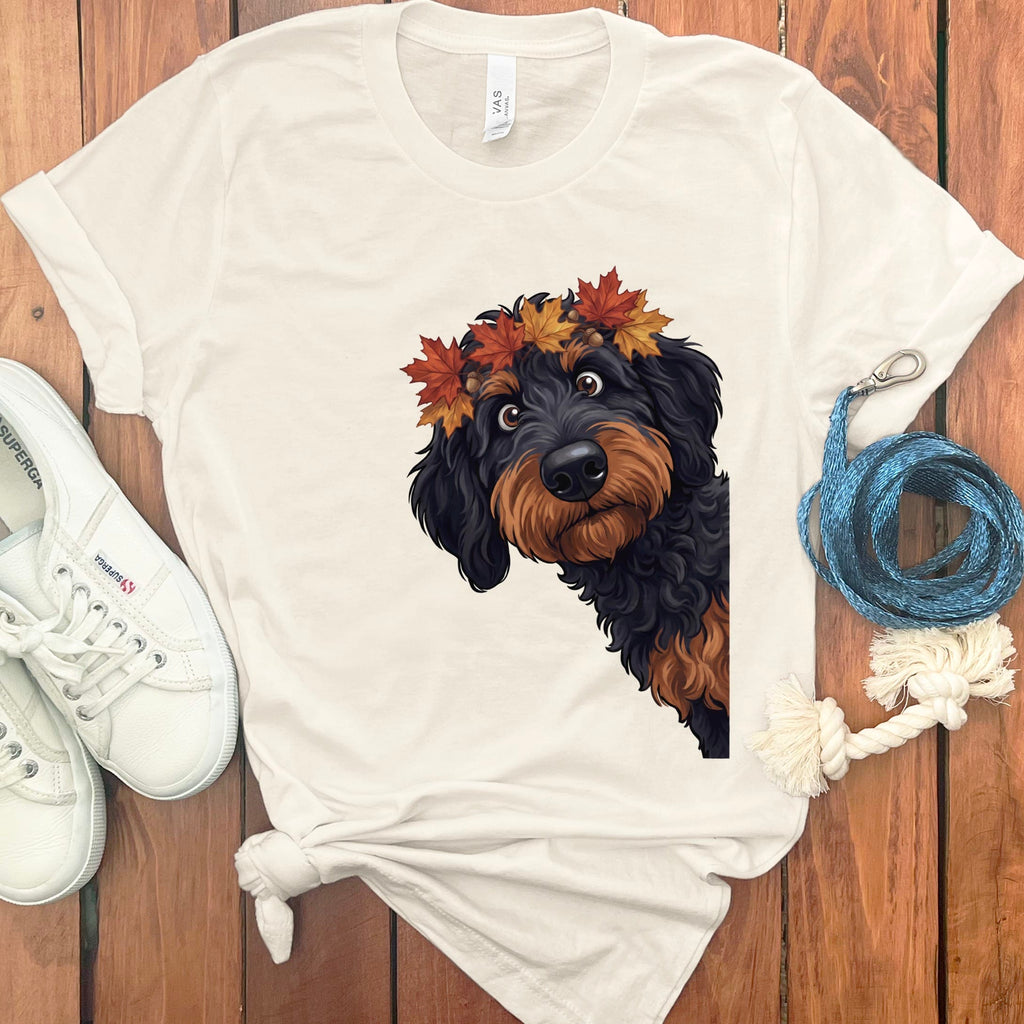 Fall Crown Phantom Goldendoodle T-Shirt in Natural / S by Puppy Jo