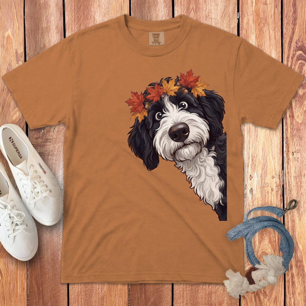 Fall Crown Sheepadoodle Signature T-Shirt in Yam / S / T-Shirts by Puppy Jo