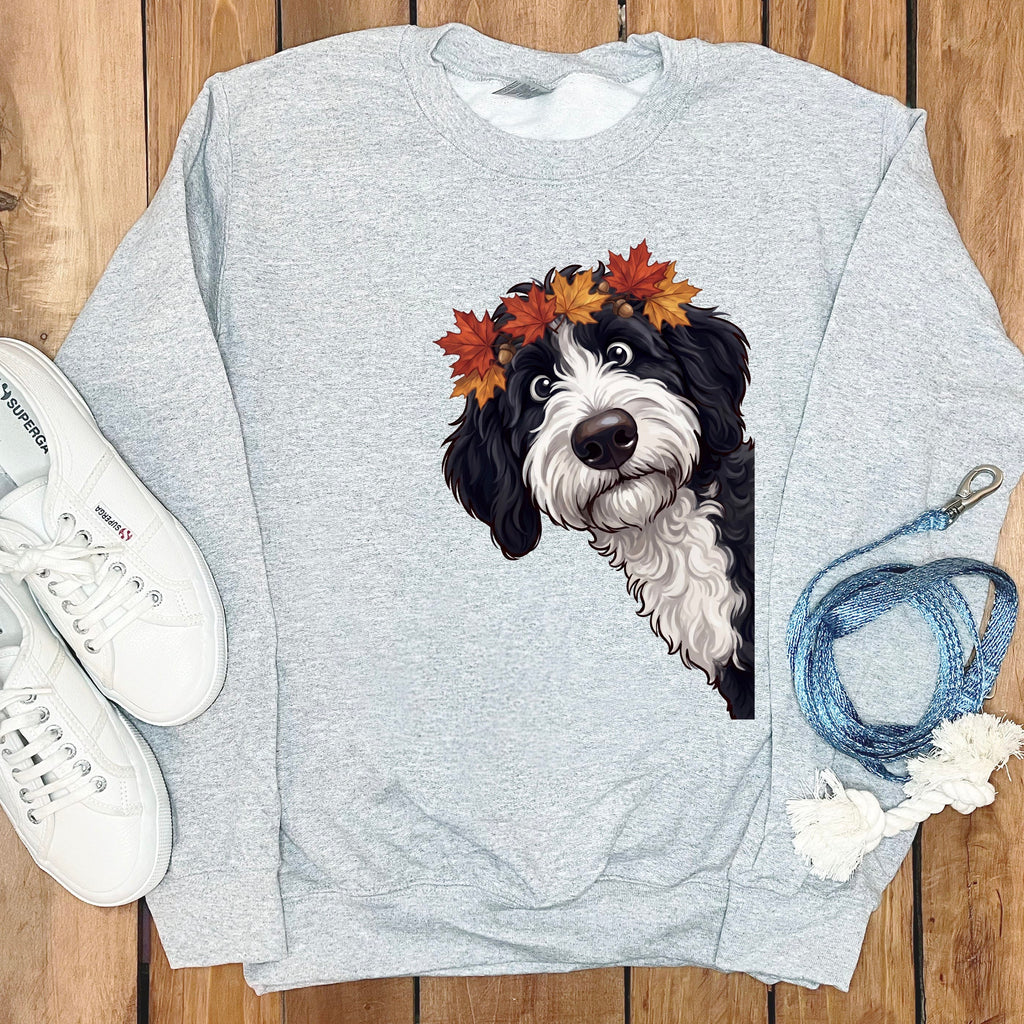 Fall Crown Sheepadoodle Sweatshirt in Sport Grey / S by Puppy Jo