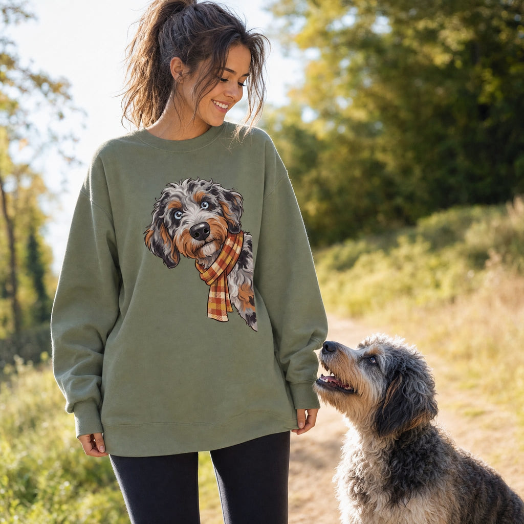 Fall Plaid Aussiedoodle Sweatshirt in by Puppy Jo