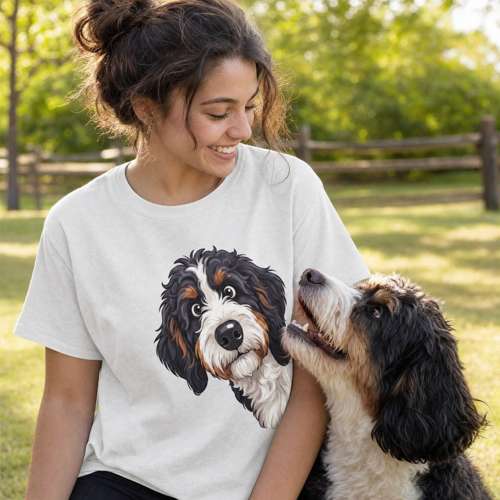 Fall Plaid Bernedoodle Signature T-Shirt in by Puppy Jo