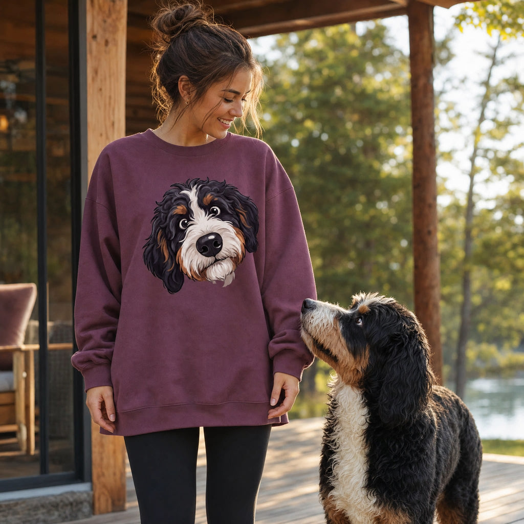 Fall Plaid Bernedoodle Sweatshirt in by Puppy Jo