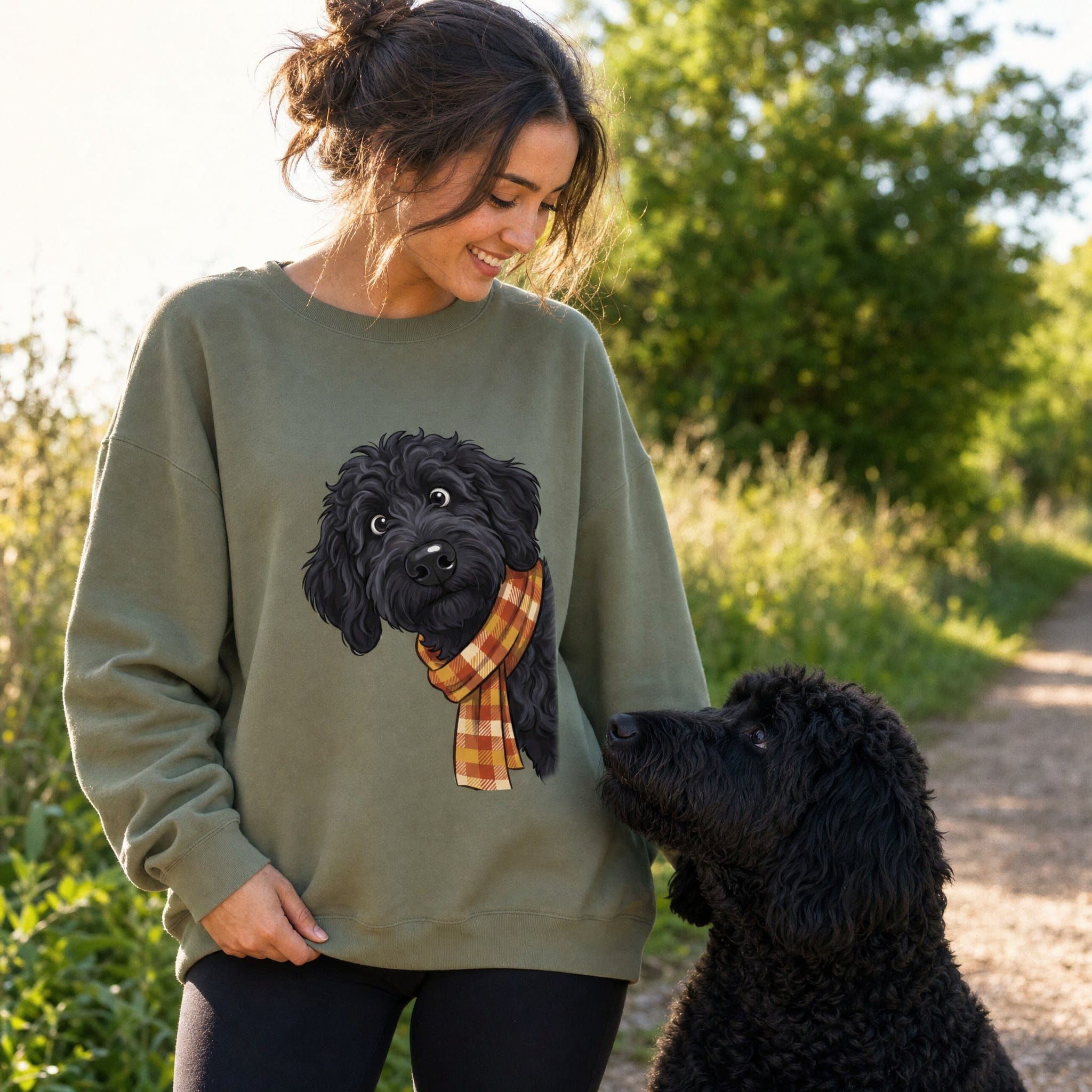 Fall Plaid Black Goldendoodle Sweatshirt in by Puppy Jo