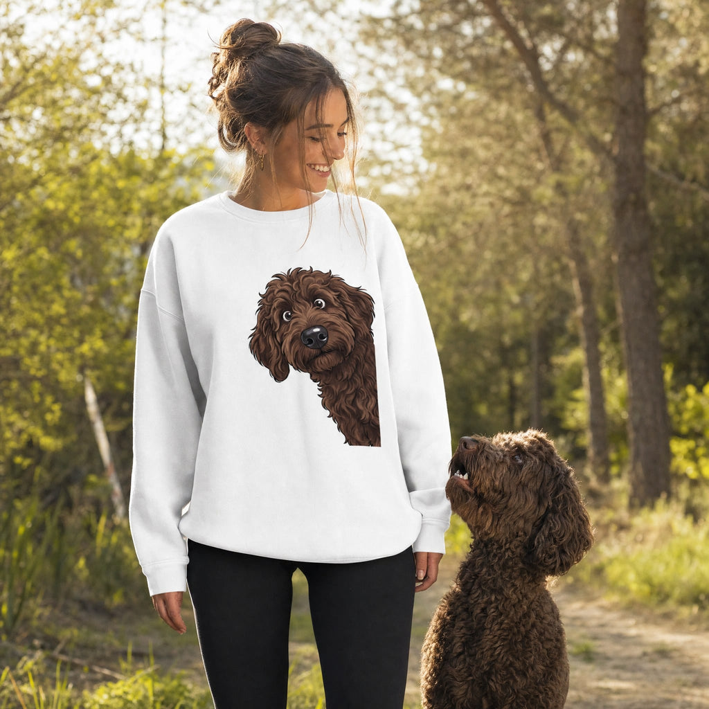 Fall Plaid Chocolate Goldendoodle Sweatshirt in by Puppy Jo