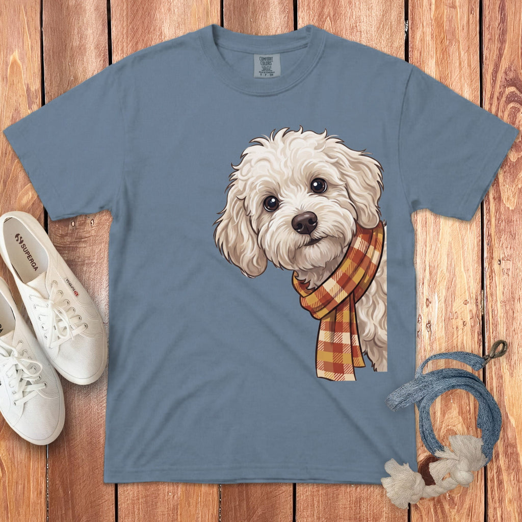 Fall Plaid Maltipoo Signature T-Shirt in Blue Jean / S / T-Shirts by Puppy Jo