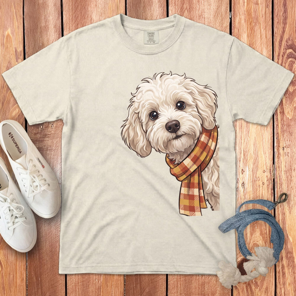 Fall Plaid Maltipoo Signature T-Shirt in Ivory / S / T-Shirts by Puppy Jo