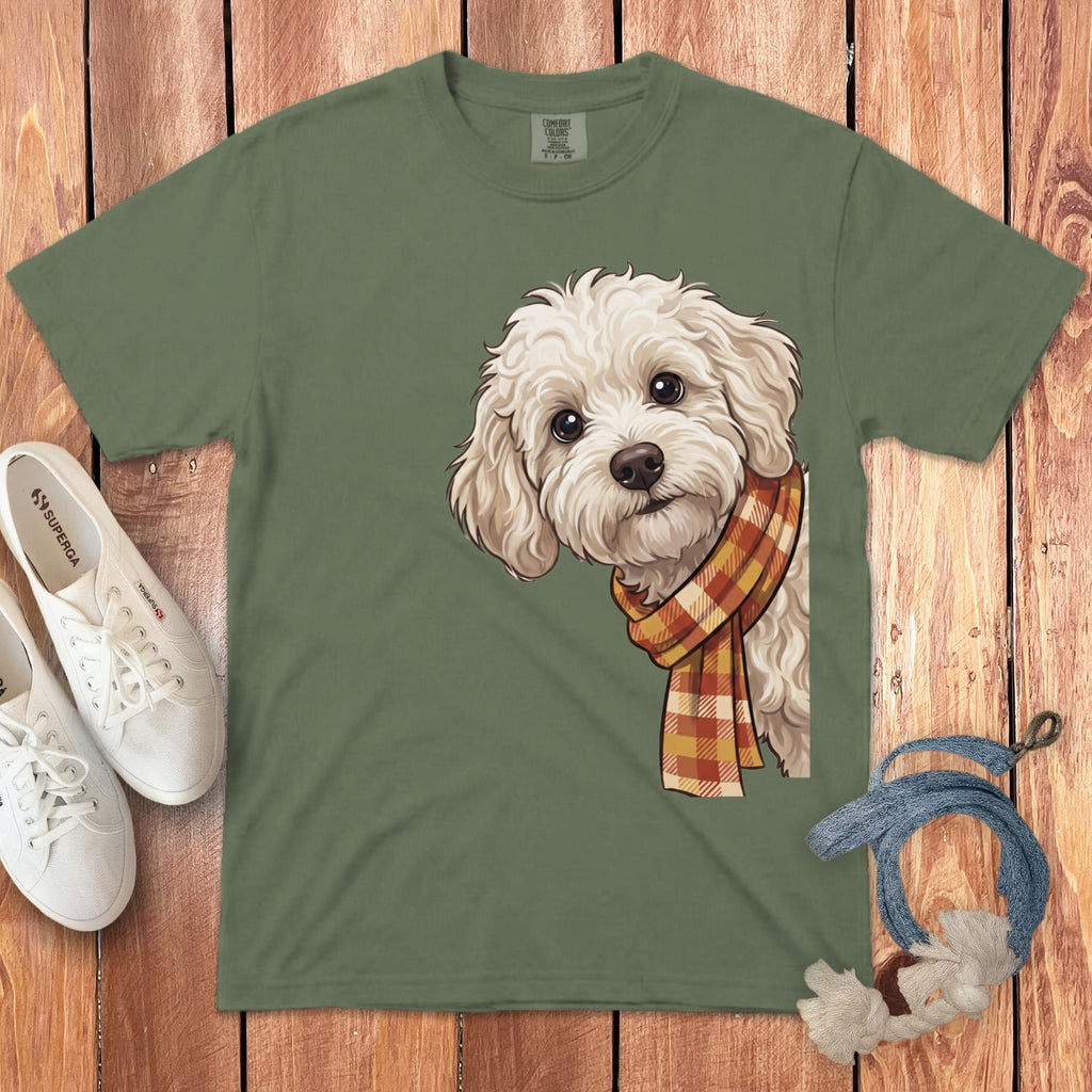 Fall Plaid Maltipoo Signature T-Shirt in Moss / S / T-Shirts by Puppy Jo