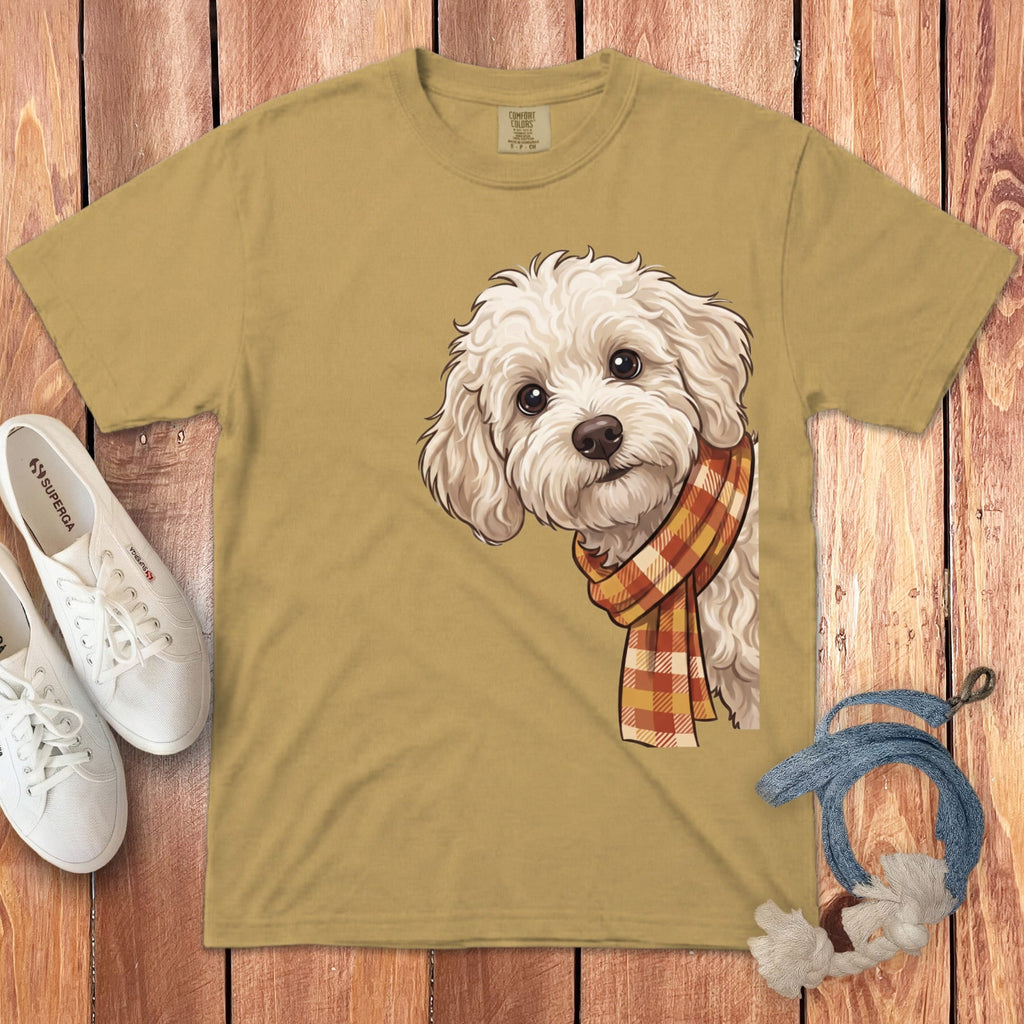 Fall Plaid Maltipoo Signature T-Shirt in Mustard / S / T-Shirts by Puppy Jo
