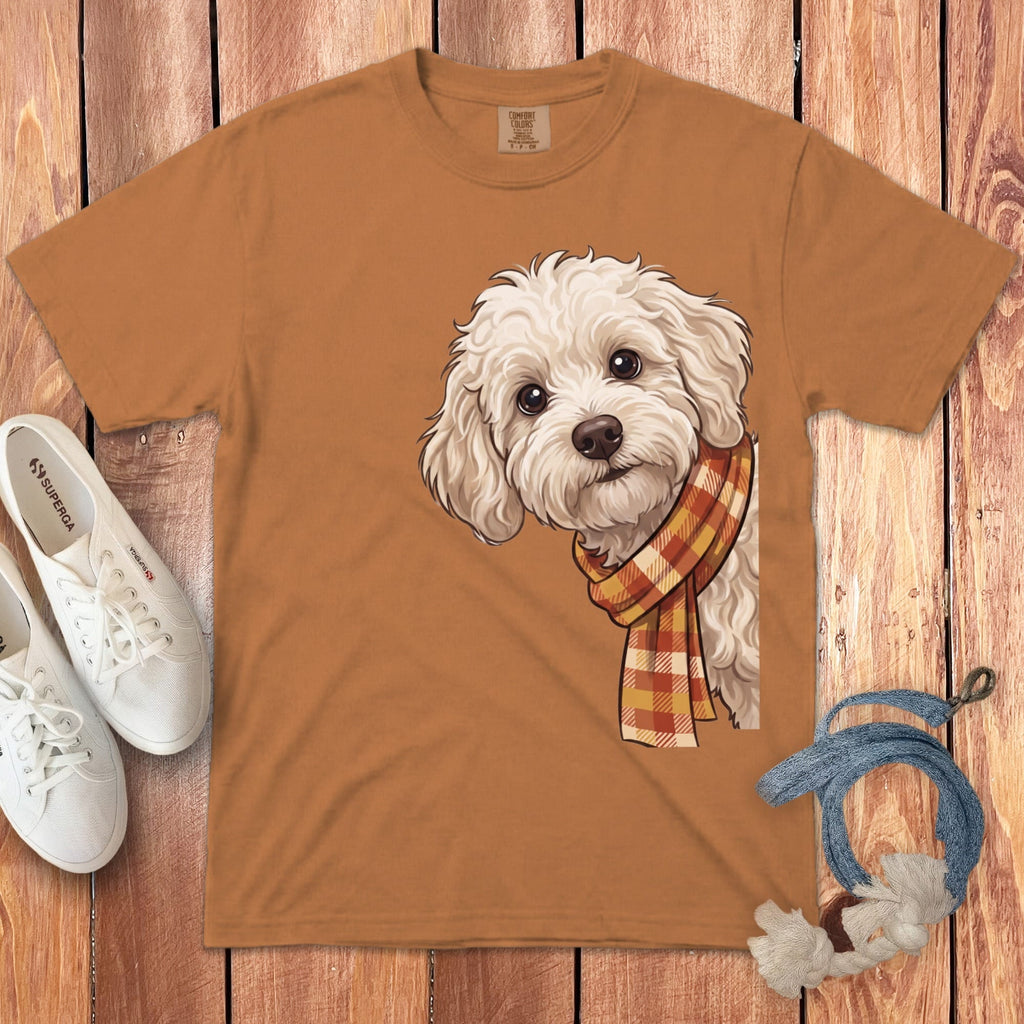 Fall Plaid Maltipoo Signature T-Shirt in Yam / S / T-Shirts by Puppy Jo