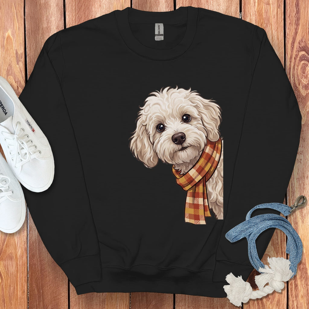 Fall Plaid Maltipoo Sweatshirt in Black / S by Puppy Jo