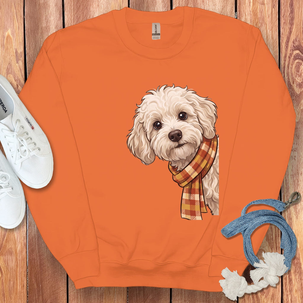Fall Plaid Maltipoo Sweatshirt in Orange / M by Puppy Jo