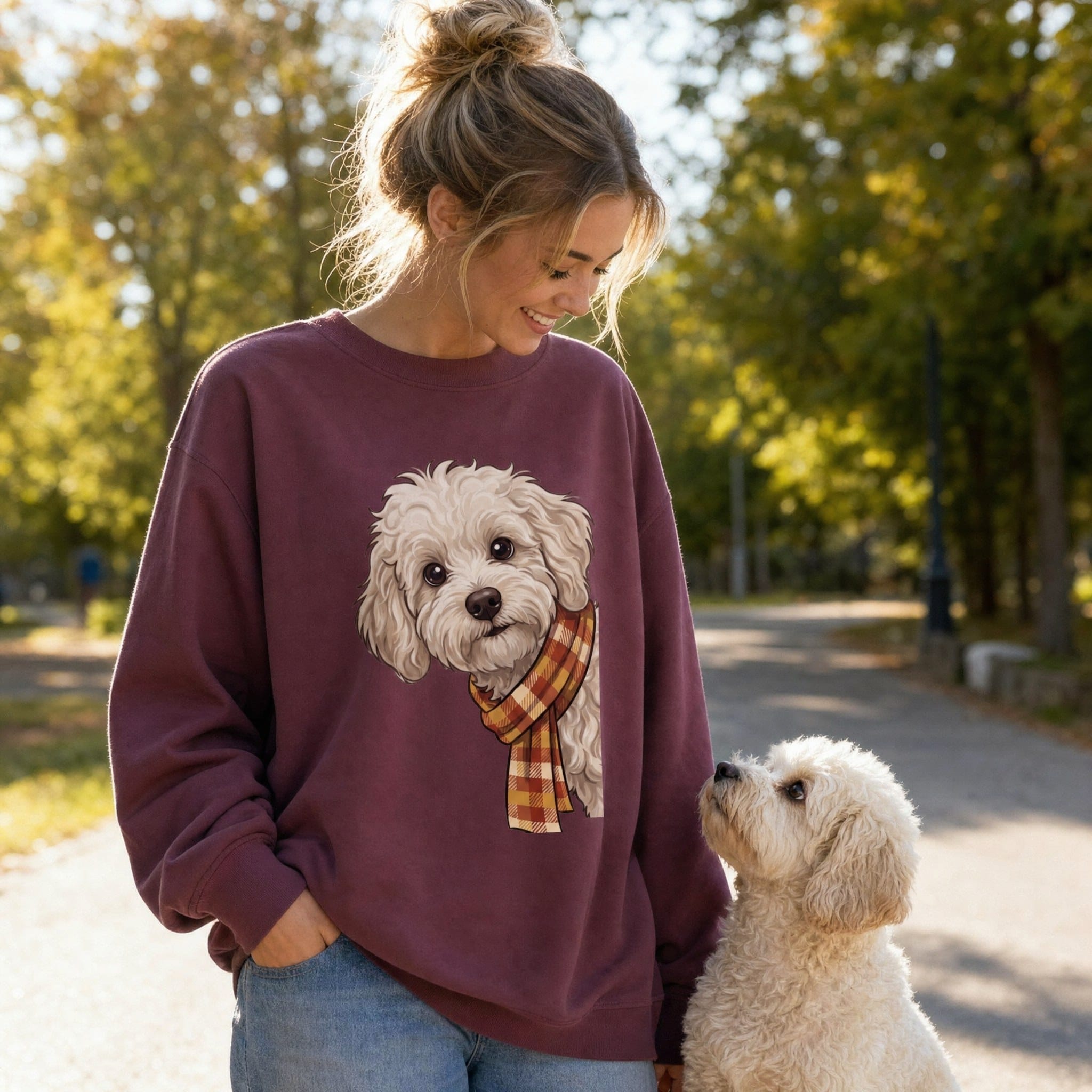 Fall Plaid Maltipoo Sweatshirt in by Puppy Jo