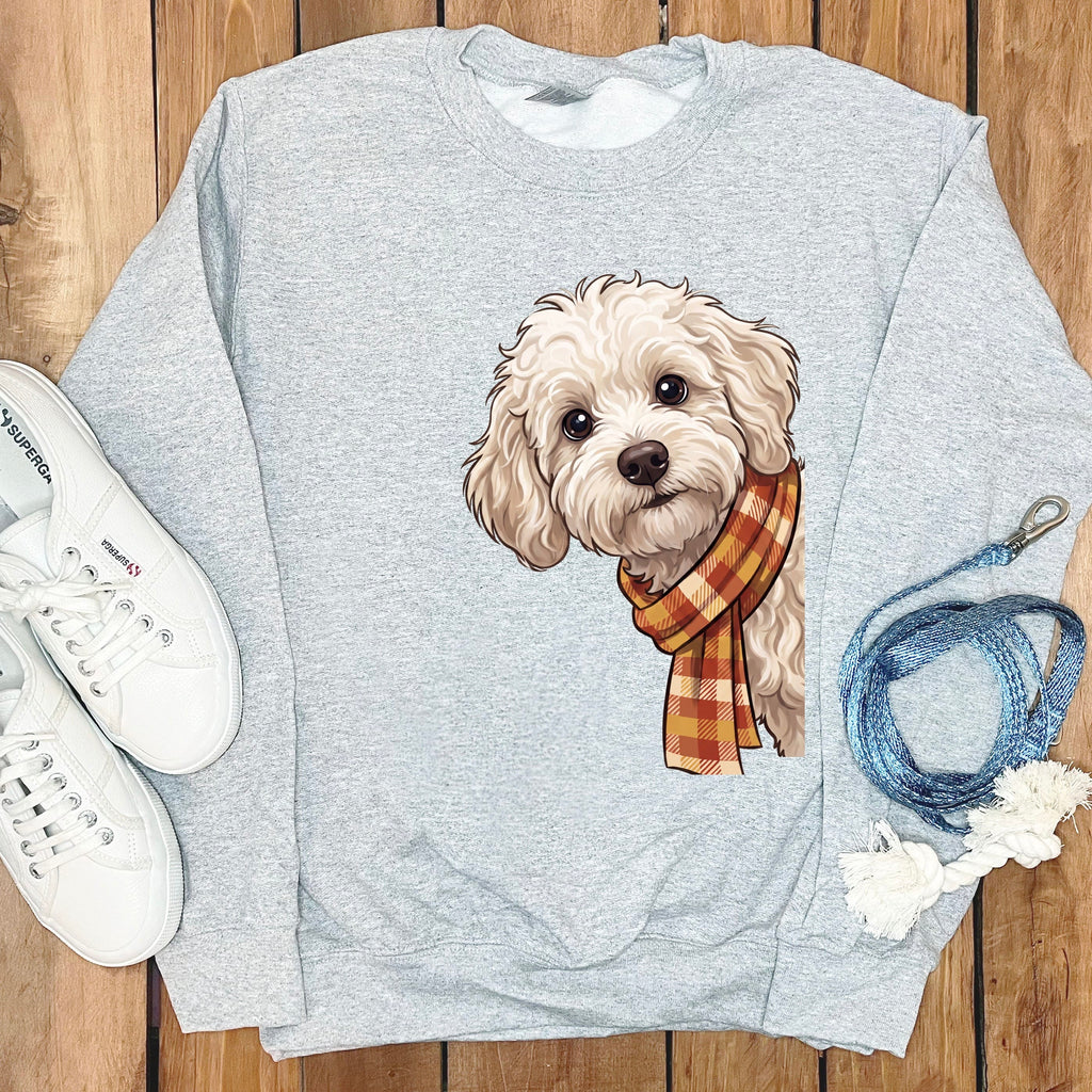 Fall Plaid Maltipoo Sweatshirt in Sport Grey / S by Puppy Jo
