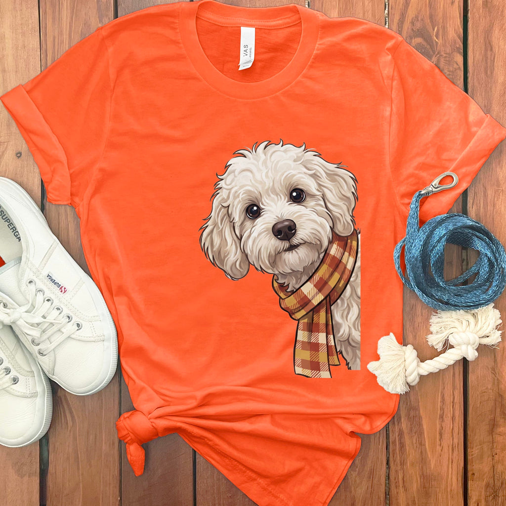 Fall Plaid Maltipoo T-Shirt in Orange / S by Puppy Jo
