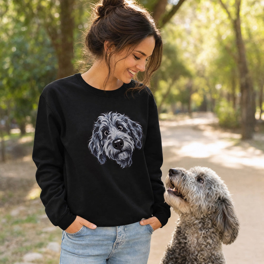 Fall Plaid Merle Goldendoodle Sweatshirt in by Puppy Jo