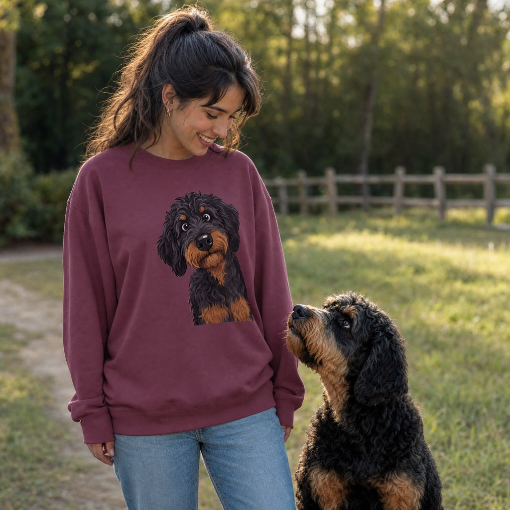 Fall Plaid Phantom Goldendoodle Sweatshirt in by Puppy Jo