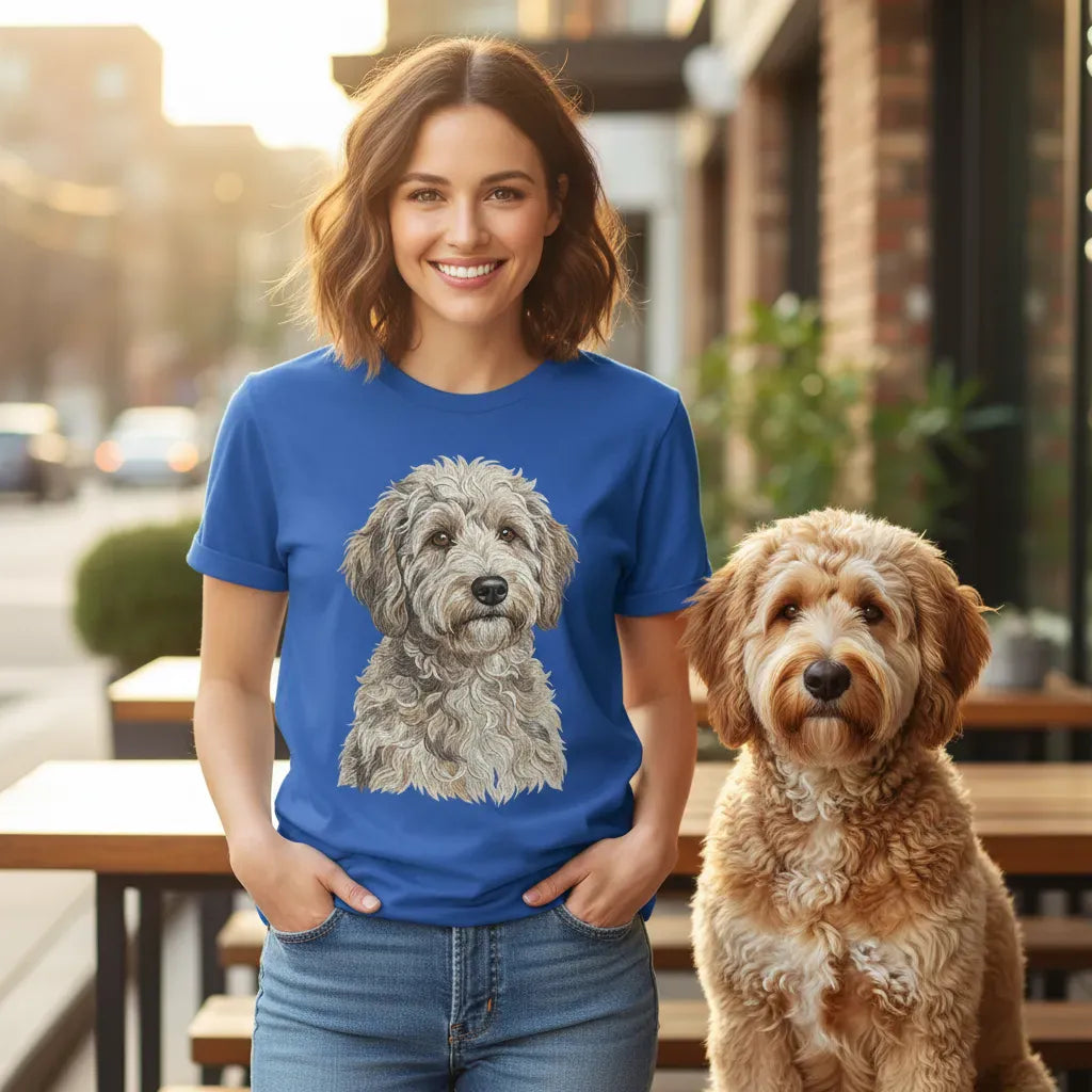 Faux Embroidery Schnoodle T-Shirt in by Puppy Jo