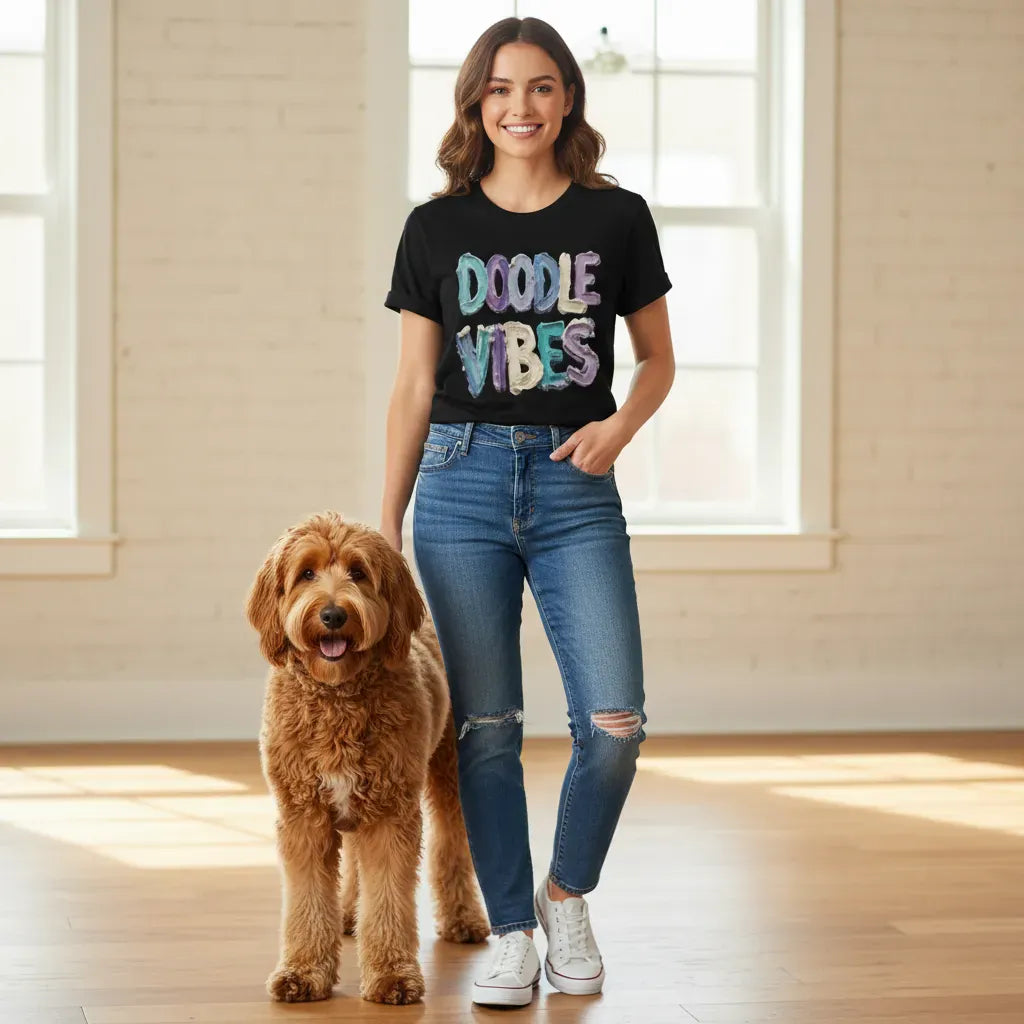 Faux Paint Doodle Vibes T-Shirt in by Puppy Jo