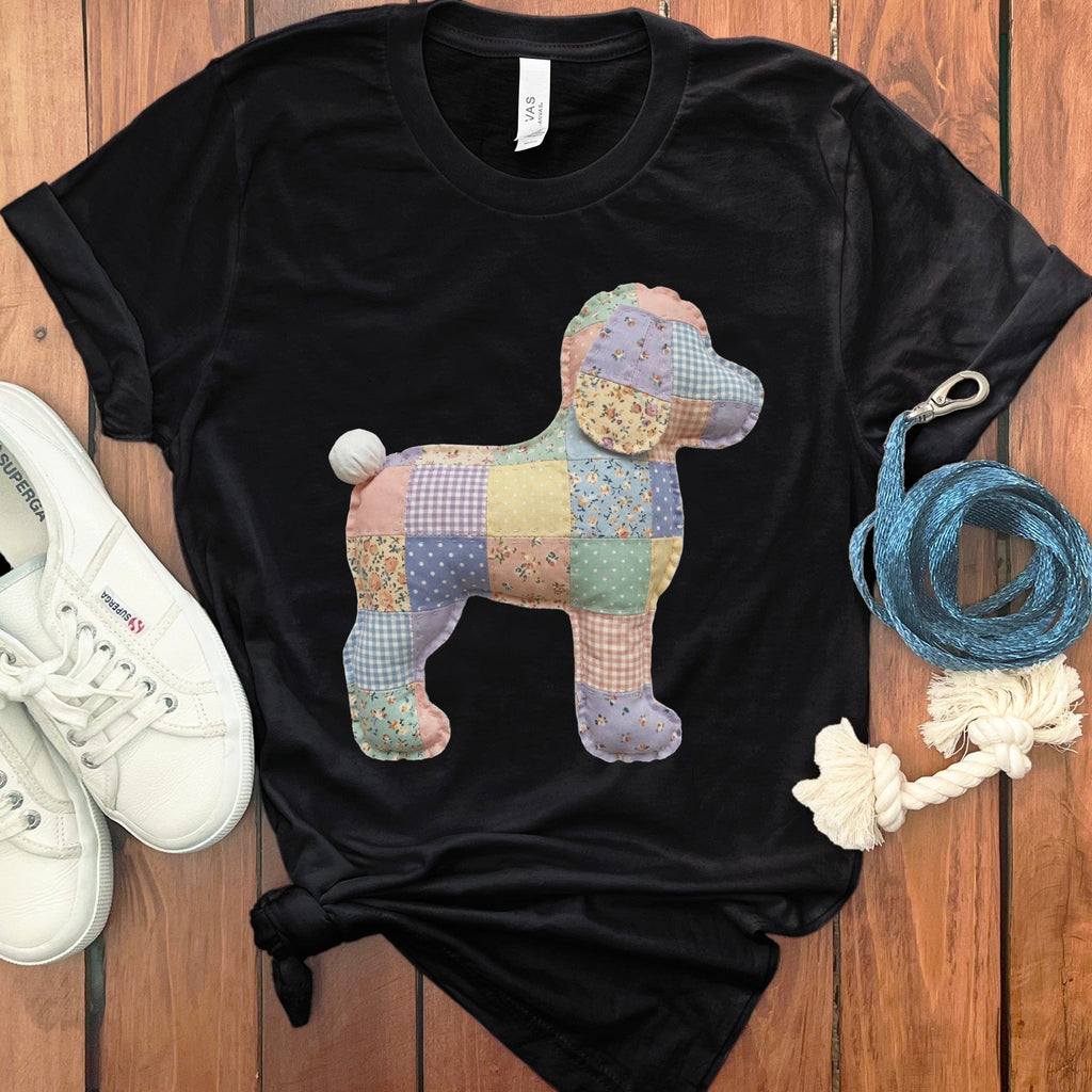 Faux Pastel Quilted Doodle T-Shirt in Black / S by Puppy Jo