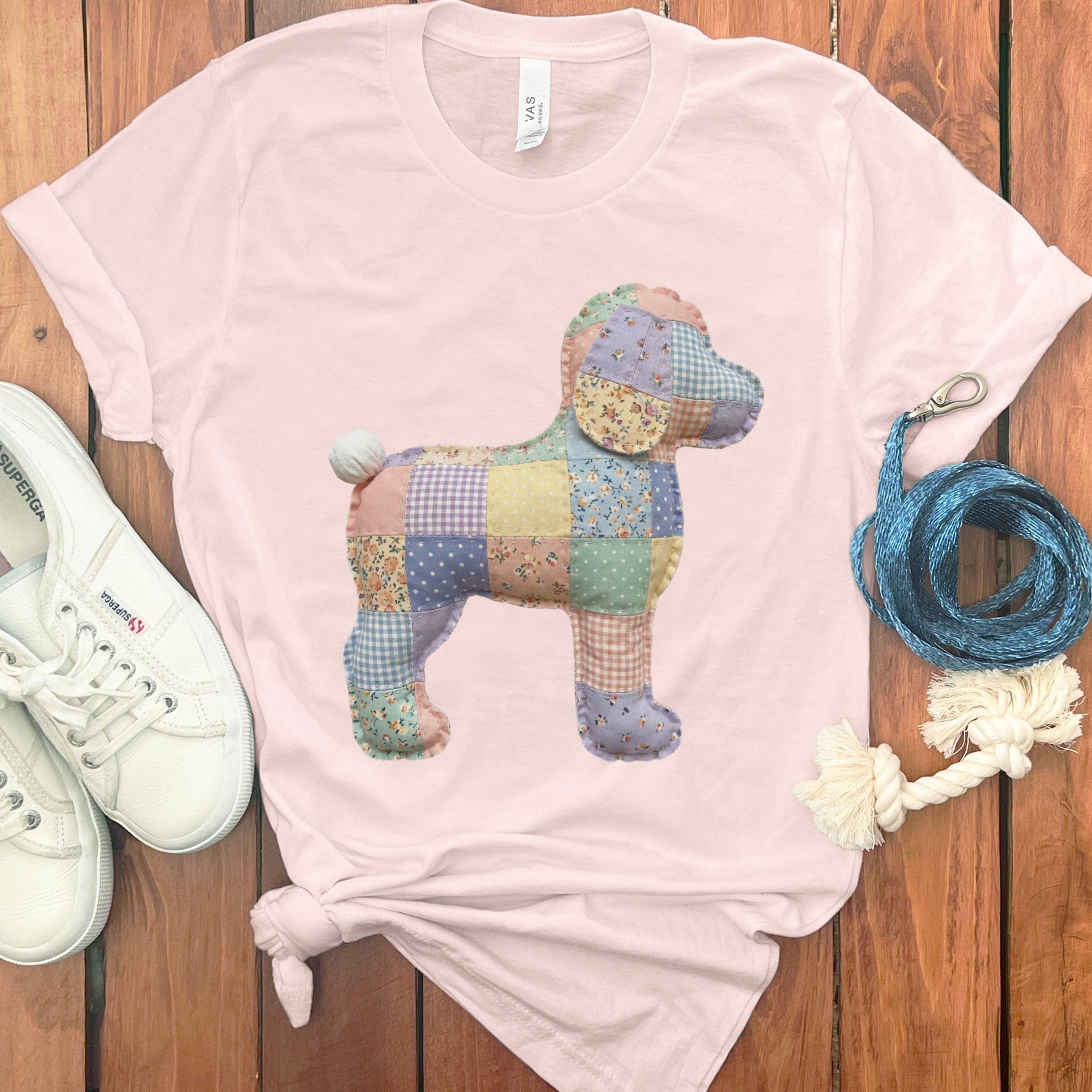 Faux Pastel Quilted Doodle T-Shirt in Soft Pink / S by Puppy Jo