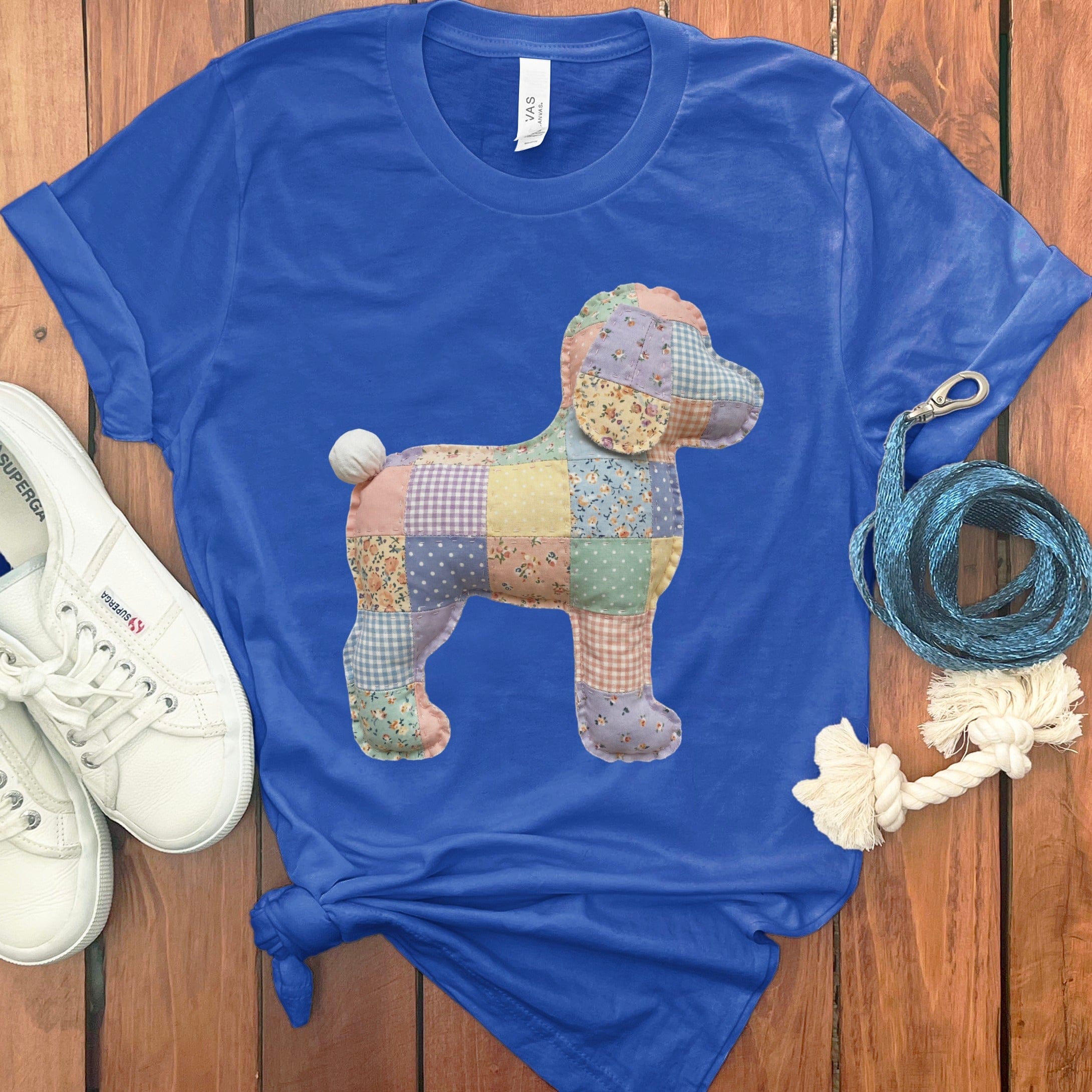 Faux Pastel Quilted Doodle T-Shirt in True Royal / S by Puppy Jo