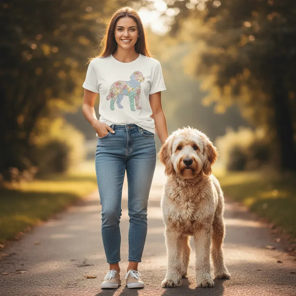 Faux Patchwork Doodle T-Shirt in by Puppy Jo